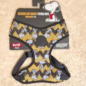 NWT ~ Zoozpets Snoopy Dog Breathable Harness Charlie Brown Yellow (Size: Medium)